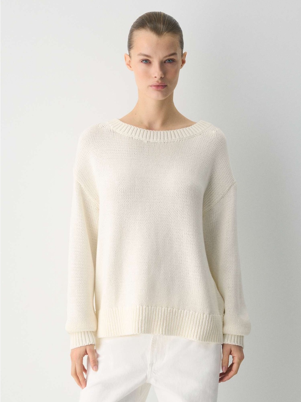 Aritzia Babaton Civic Boatneck Sweater Light Birch Size Medium